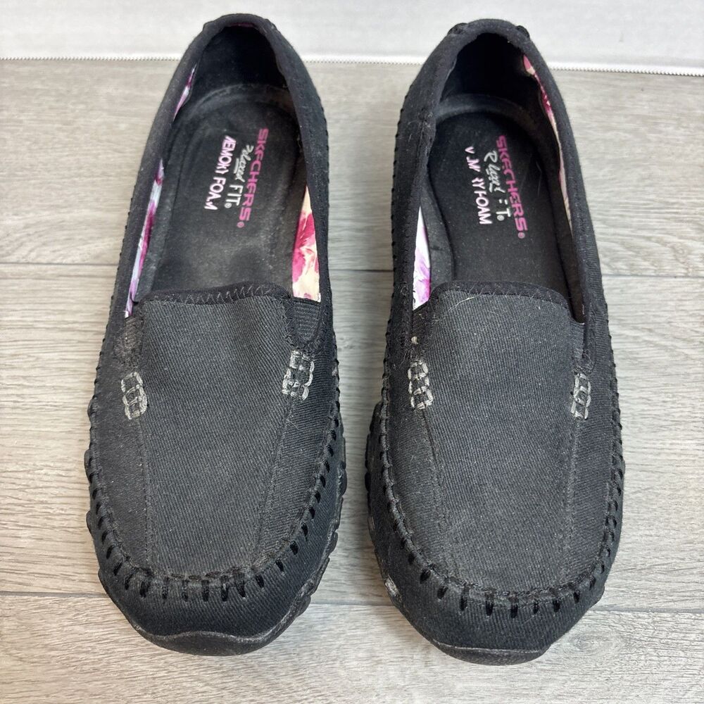Sketchers Woman’s Size 8 Black Jaywalk Slip In 49020EW Relaxed Fit Memory